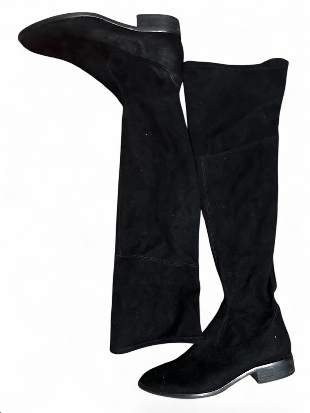 Ivanka Trump Black Over-the-Knee Suede Heeled Boots